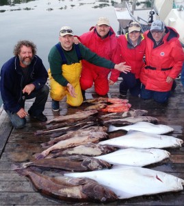 Happy fishermen with their bottom catch