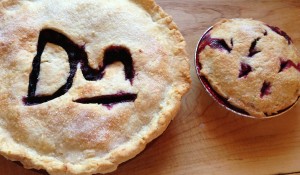 Serviceberry pie with the family cattle brand