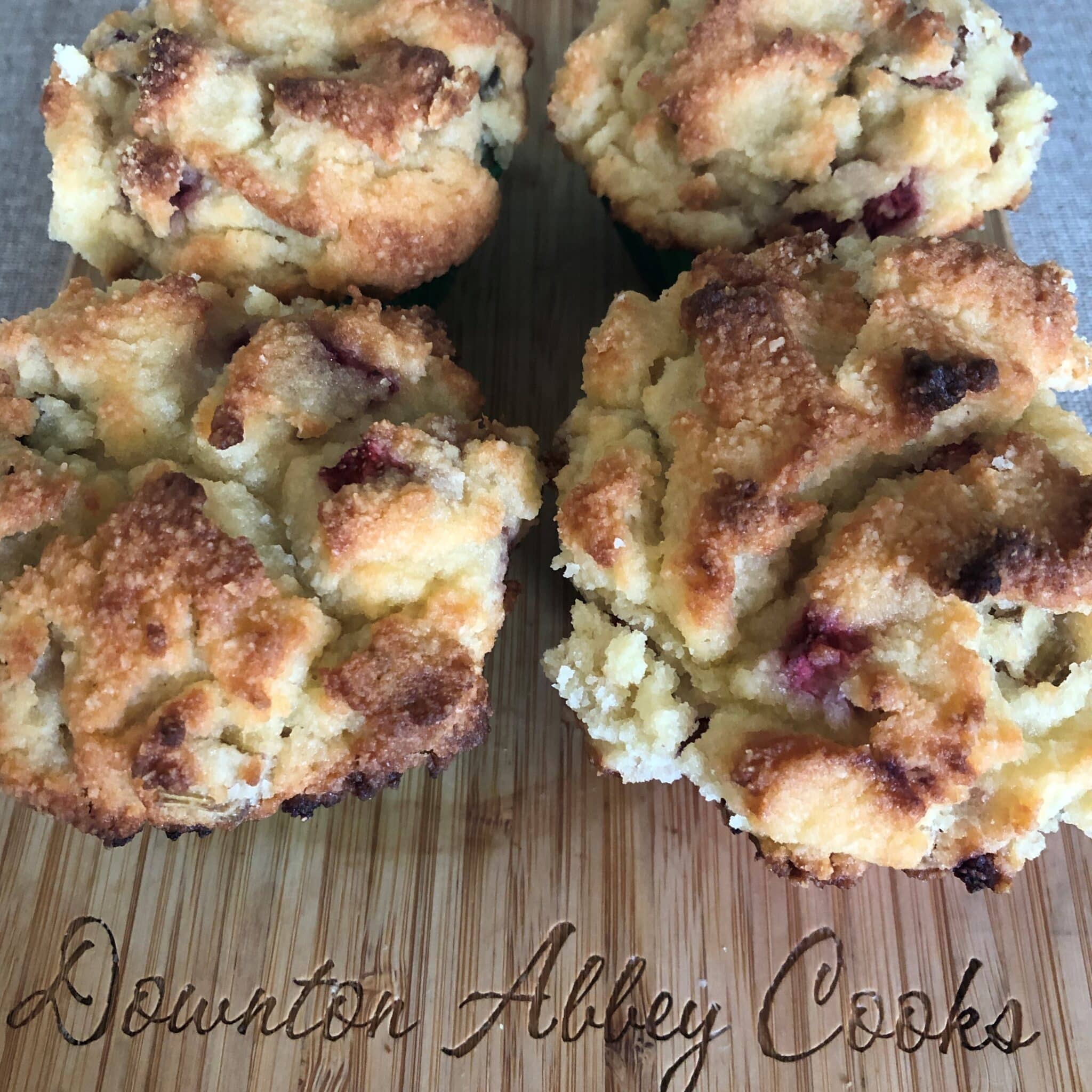 Keto Strawberry Rhubarb Muffins - Downton Abbey Cooks | Gilded Age Cooks