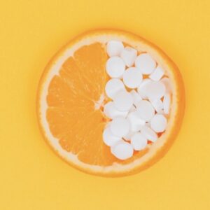 Slice of Orange with vitamins